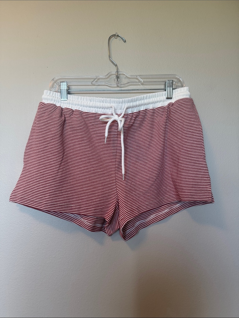 NWT Le Lis Striped Red and White Lounge Shorts with Drawstring